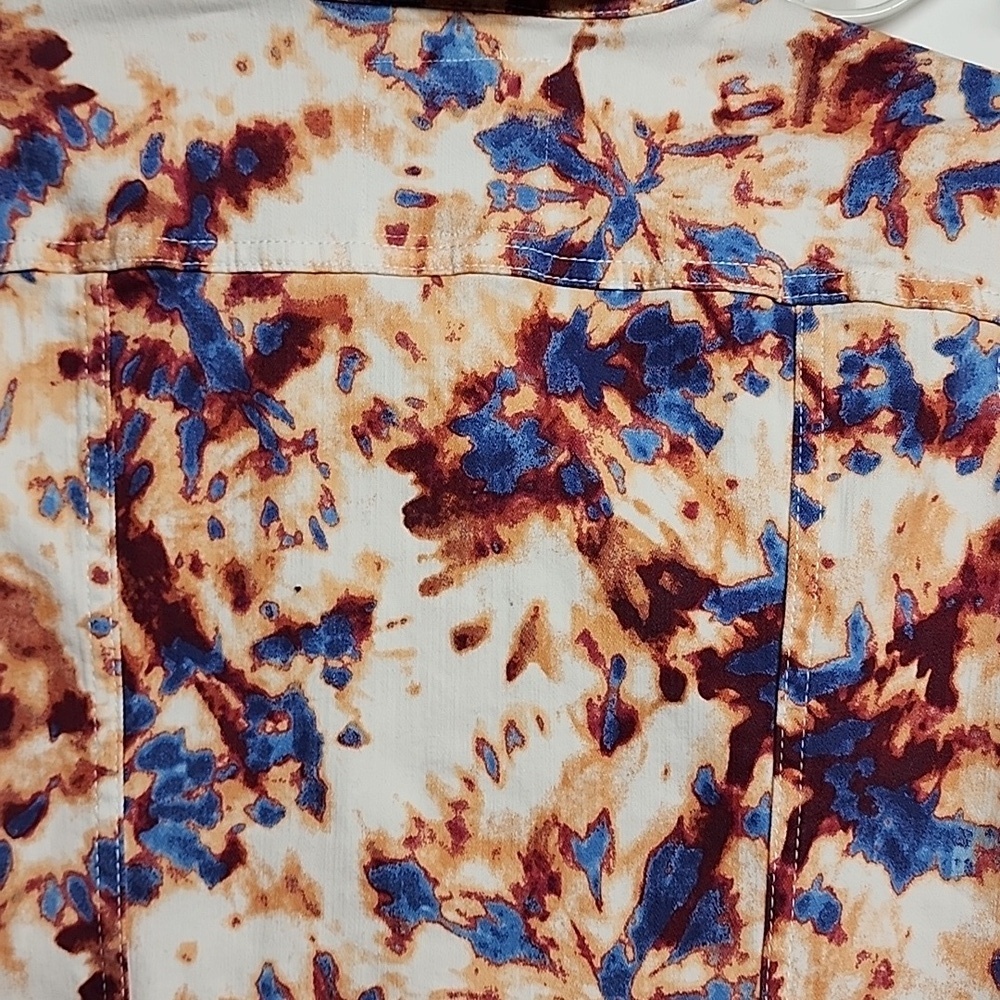 Skinnygirl Jeans Sz S Colorful Tie-Dye Denim Jacket - Picture 7 of 10